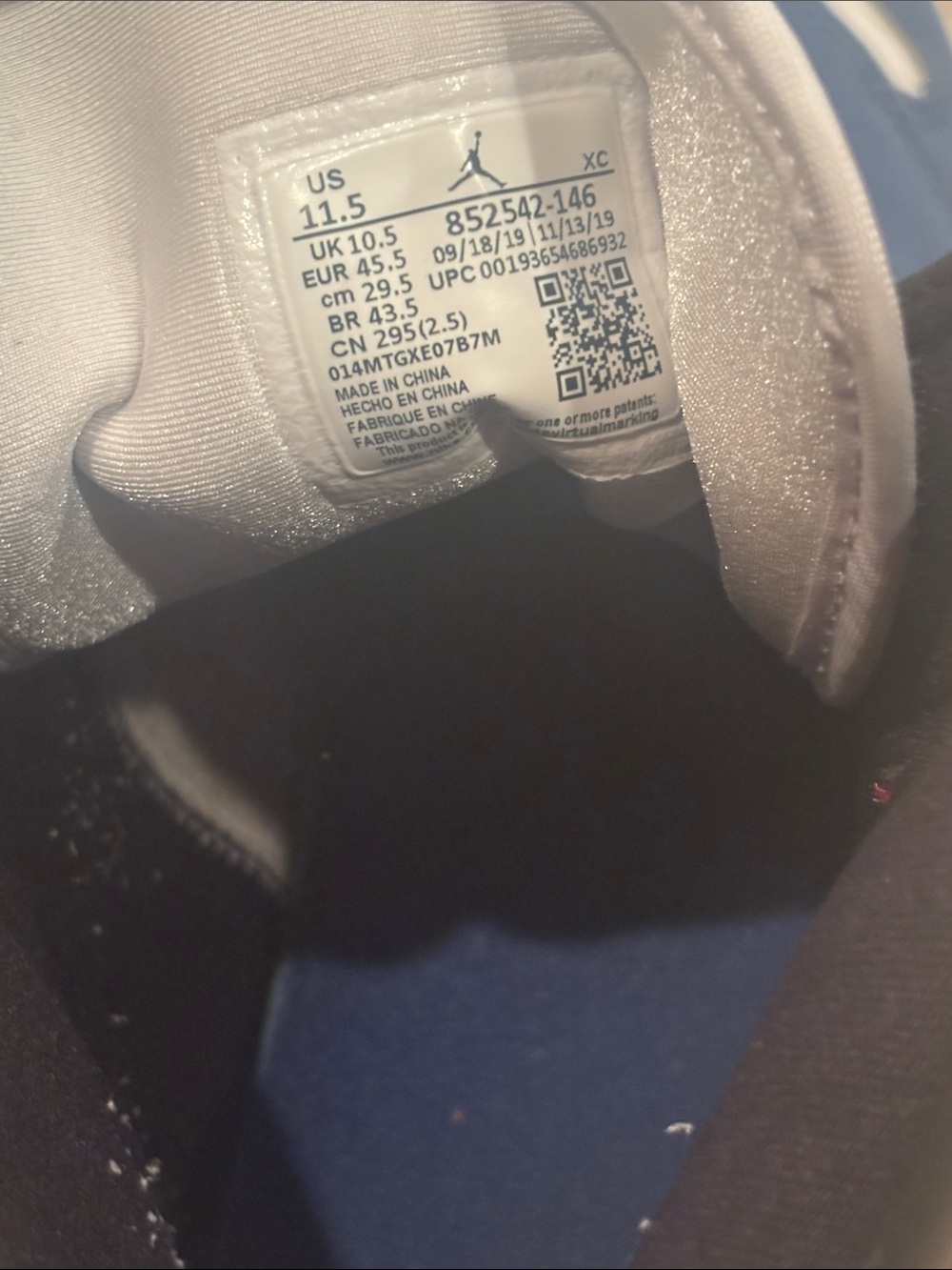 Jordan Air 1 High Top Sneakers - White/Blue/Red/Black - Picture 6 of 6